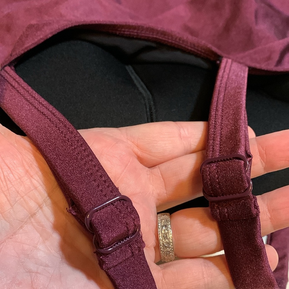 NWT Swim by Cacique Ruched Tankini Top, Nylon Spandex, Purple Wine, Size 18 - Picture 10 of 15